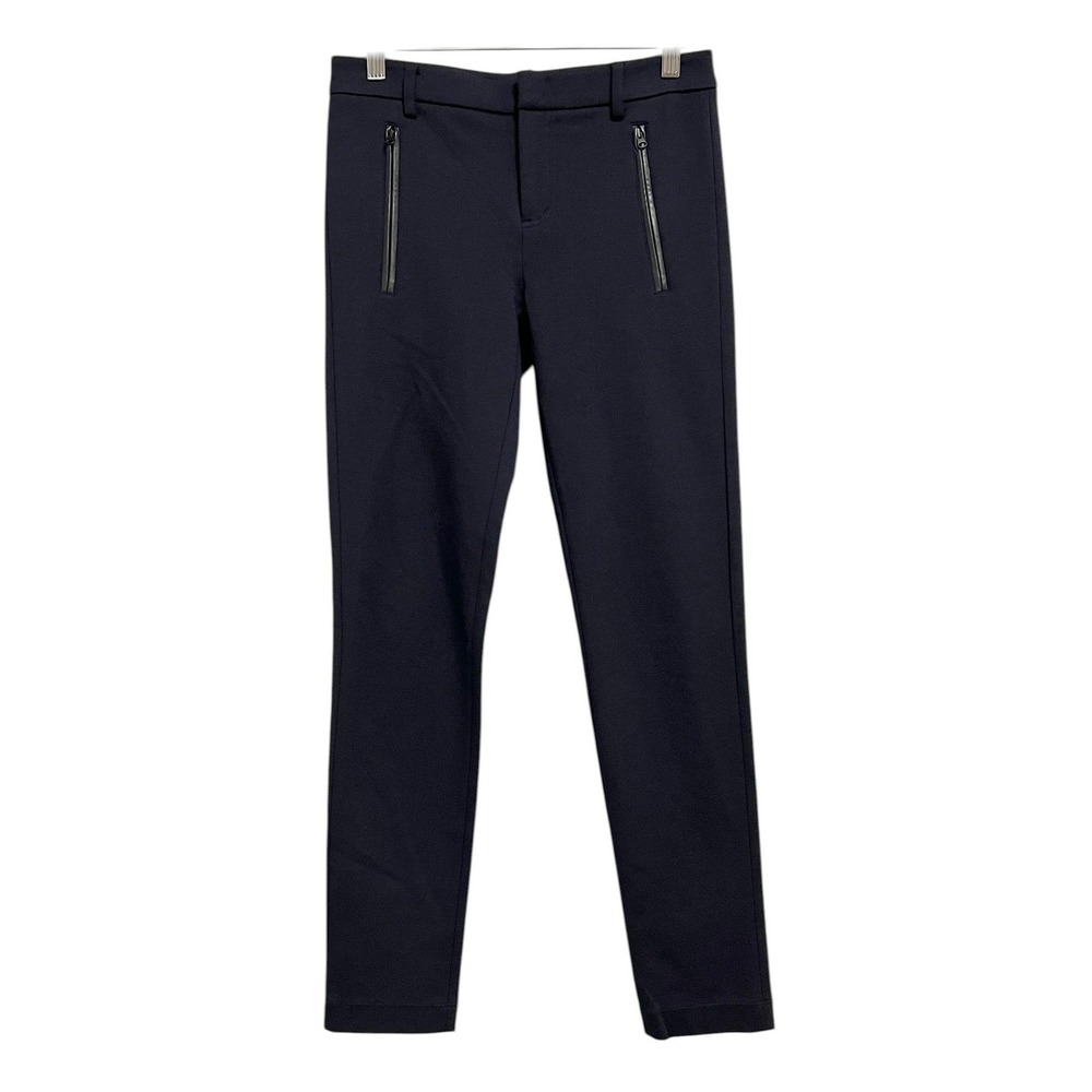 Vince Pants Womens 2 Blue Ponte Slim Ankle Zip‎ Pocket Dress Work Career Office